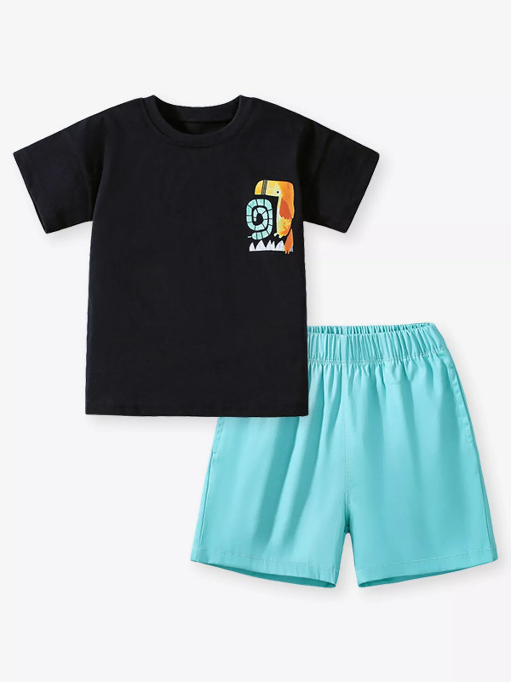 Children's Cartoon Graphic Tee and Shorts Set - Seedandsoulful