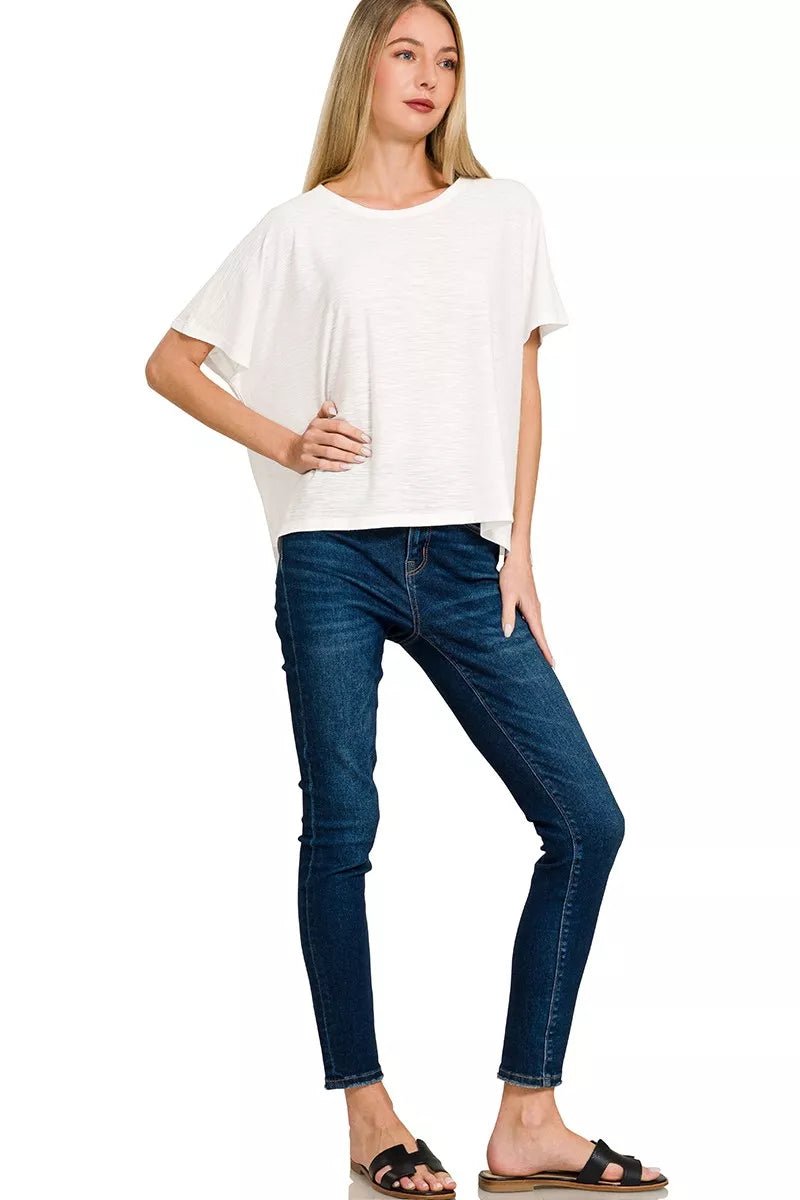 Zenana Round Neck Short Sleeve T-Shirt - Seedandsoulful