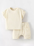 Children's Waffle Knit Tee and Shorts Set - Seedandsoulful