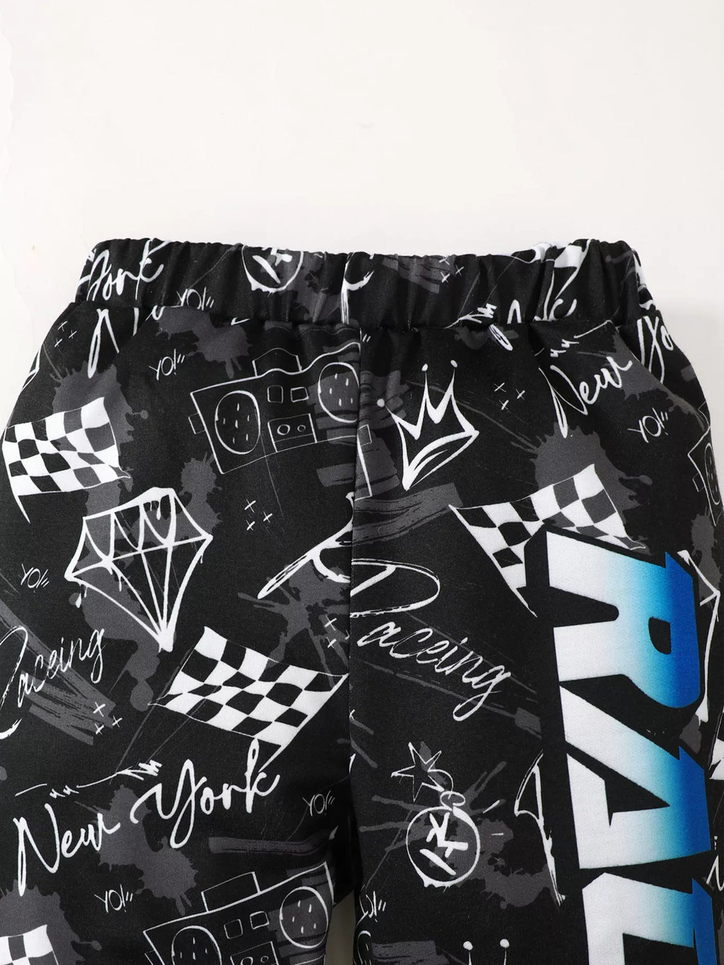 Children's Racing Car Print Long Sleeve Sweatshirt and Pants Set - Seedandsoulful