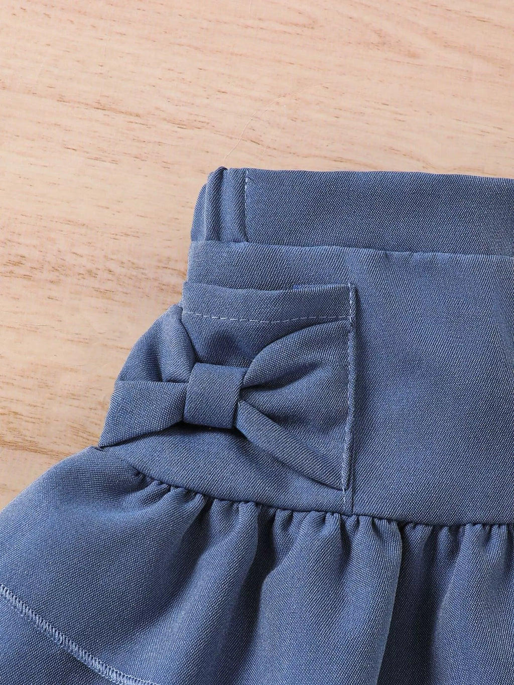 Children's Off - Shoulder Top and Ruffled Denim Skirt Set - Seedandsoulful