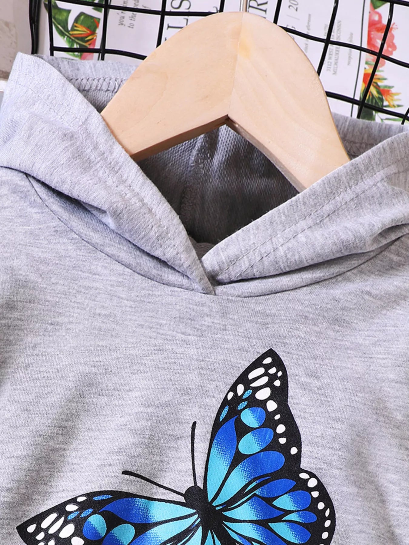 Childrens's Butterfly Print Hoodie & Pants Set - Seedandsoulful