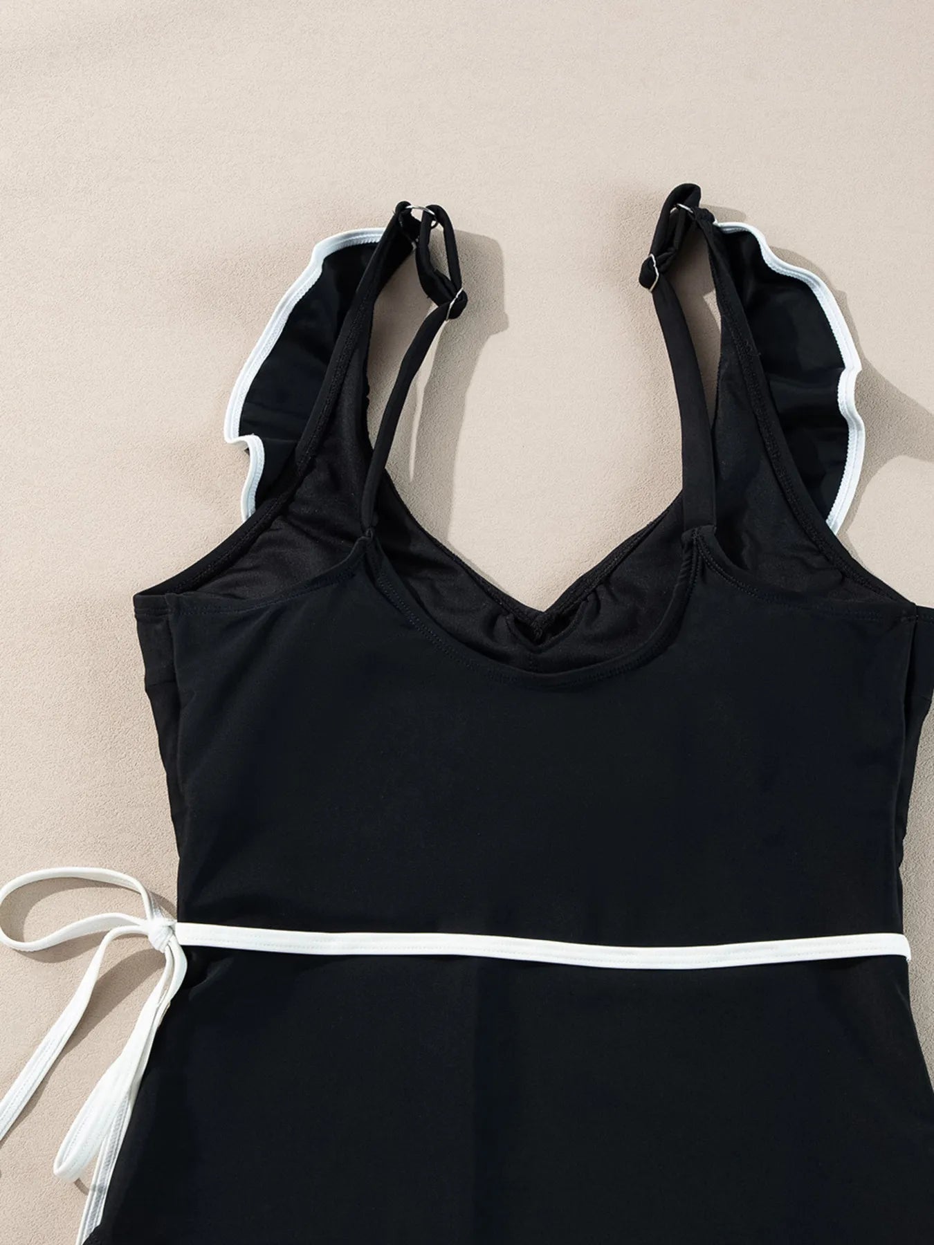 Ruffle Trim V - Neck One - Piece Swimsuit - Seedandsoulful