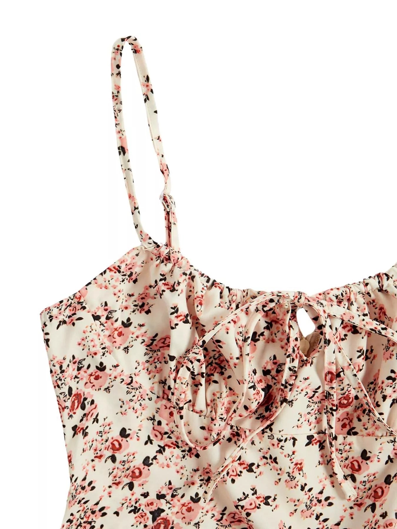 Floral Print Tie Strap Mini Dress - Seedandsoulful