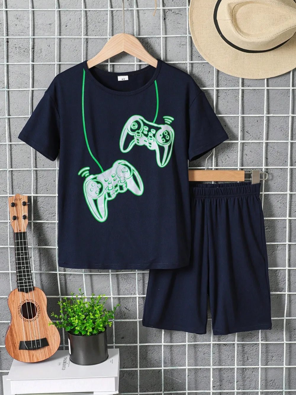 Children's Graphic Round Neck T-Shirt and Pants Set - Seedandsoulful