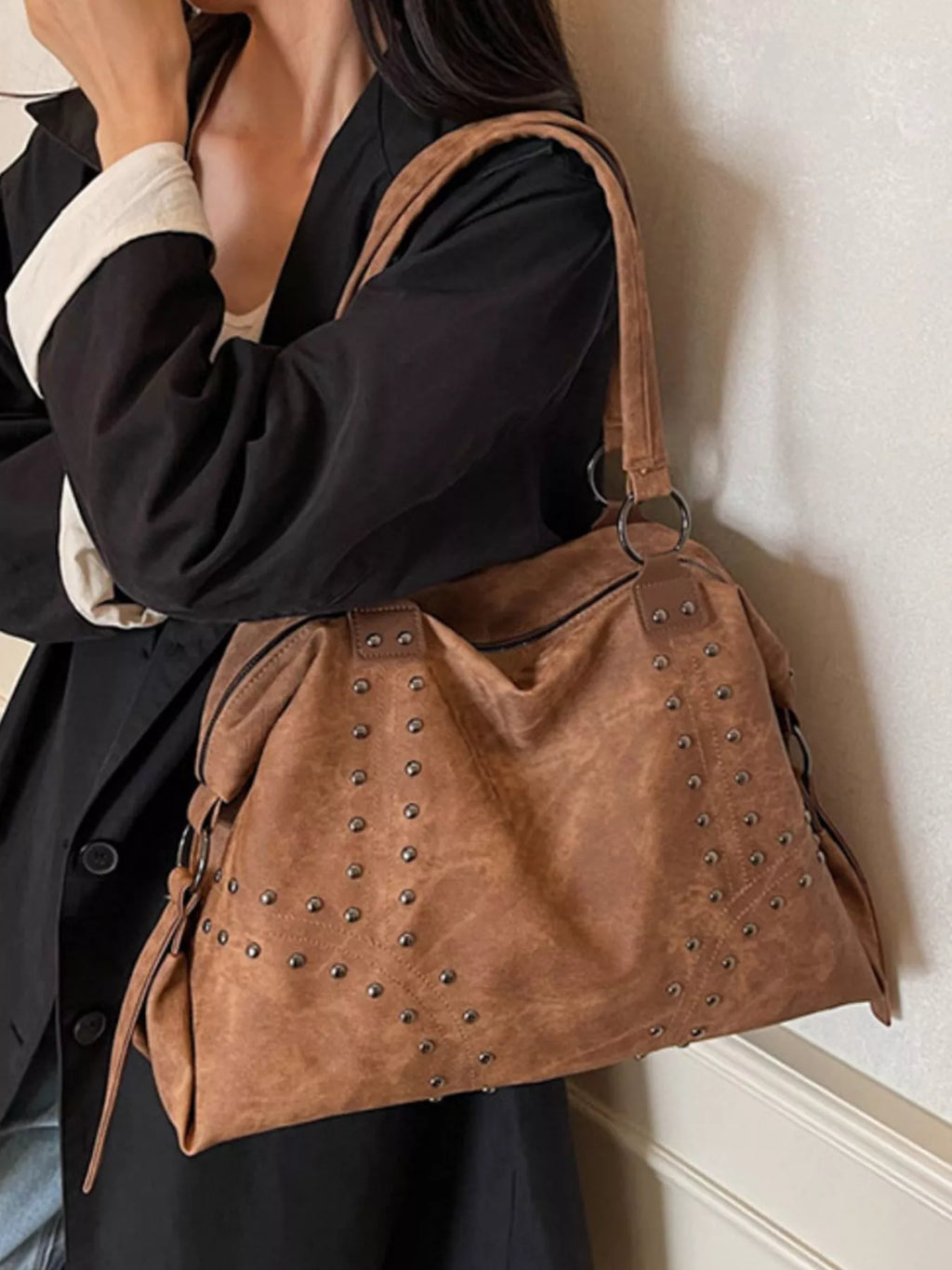 Studded Vintage - Style Handbag - Seedandsoulful