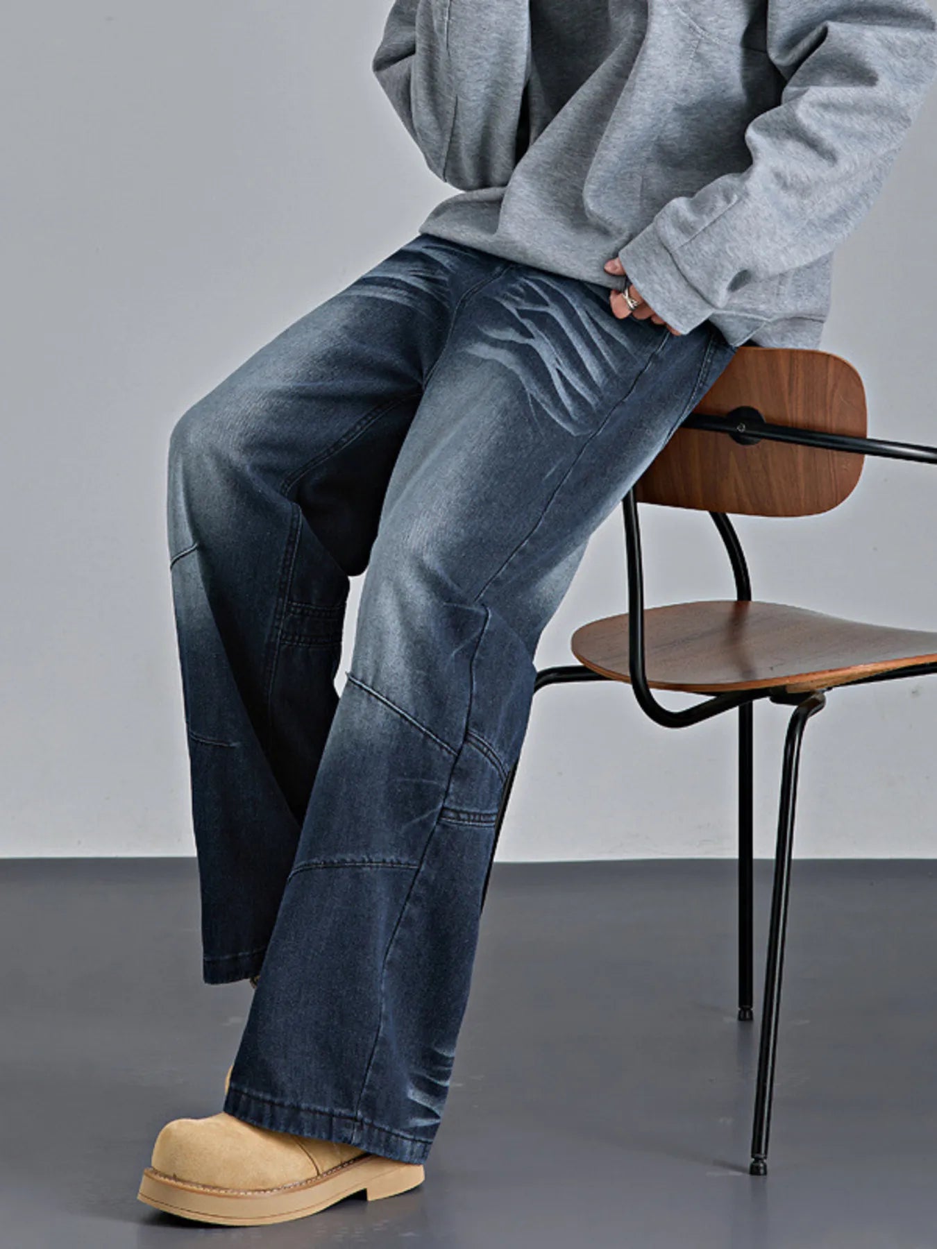 Men's Vintage Wash Wide Leg Jeans - Seedandsoulful
