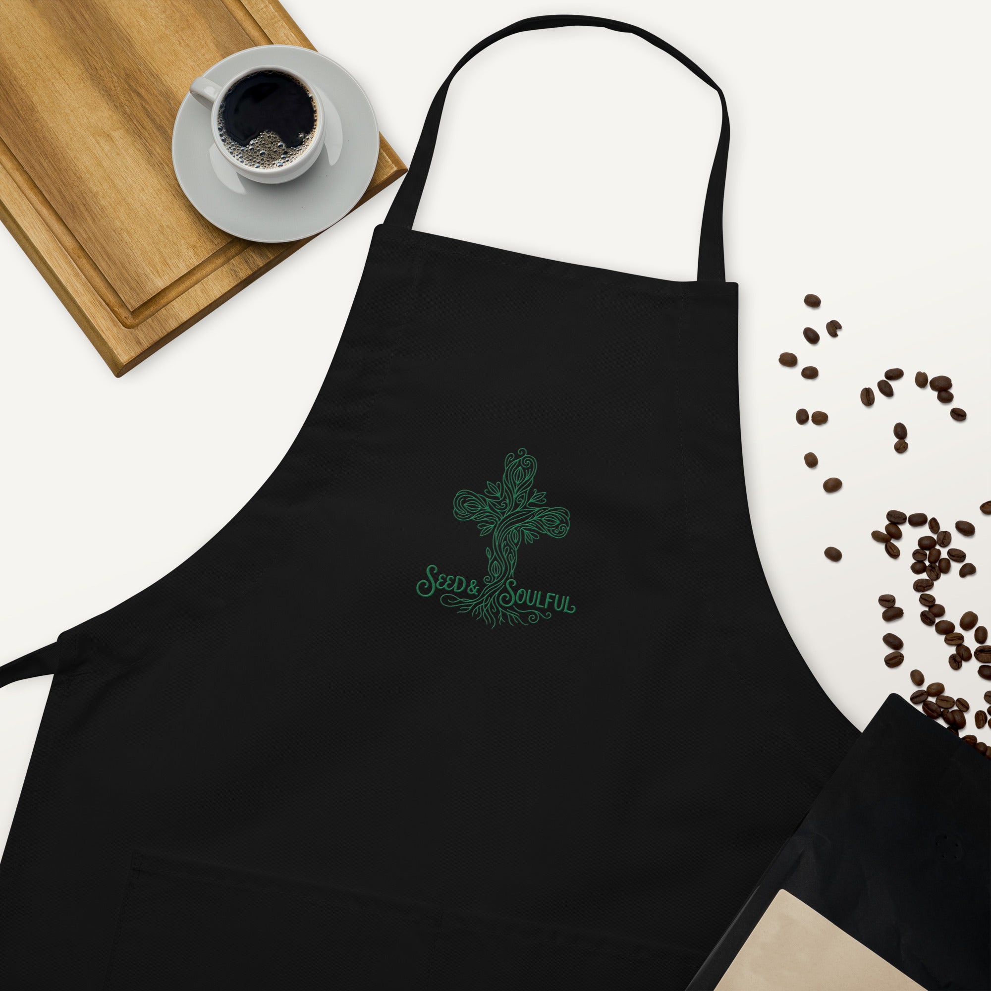 Faith - Inspired Embroidered Apron | Kitchen Blessing Gift - Seedandsoulful