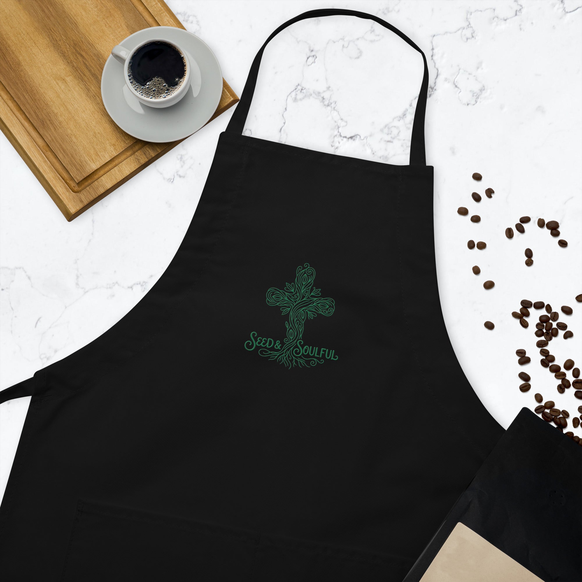 Faith - Inspired Embroidered Apron | Kitchen Blessing Gift - Seedandsoulful
