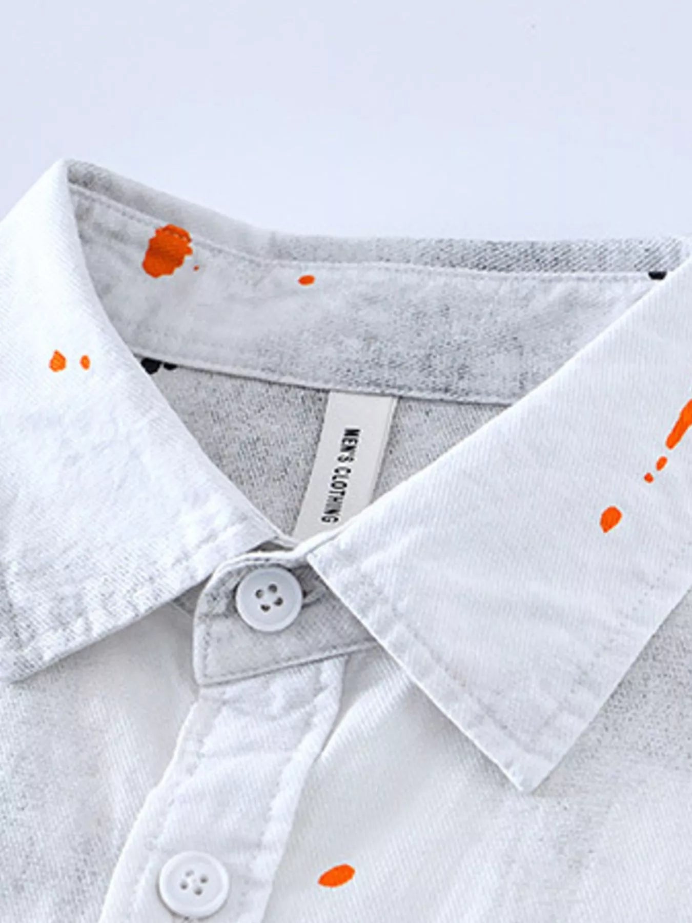 Men's Splatter Print Casual Short Sleeve Shirt - Seedandsoulful