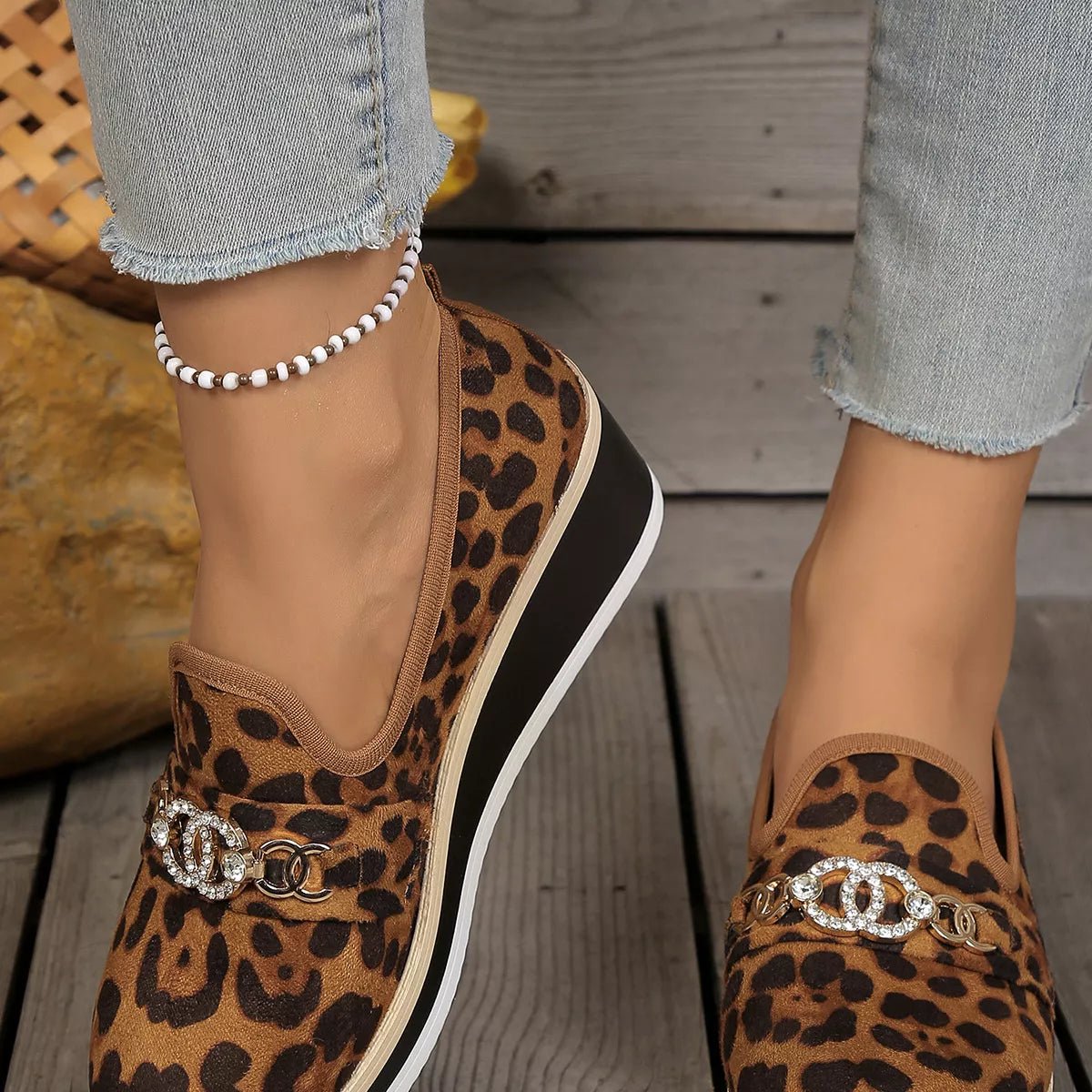 Leopard Print Platform Loafers - Seedandsoulful