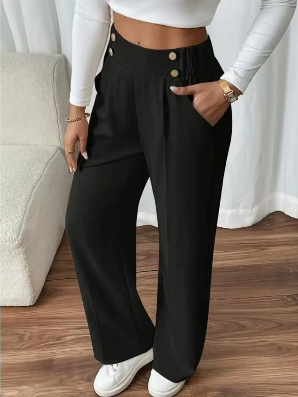 High Waist Wide Leg Pants - Seedandsoulful