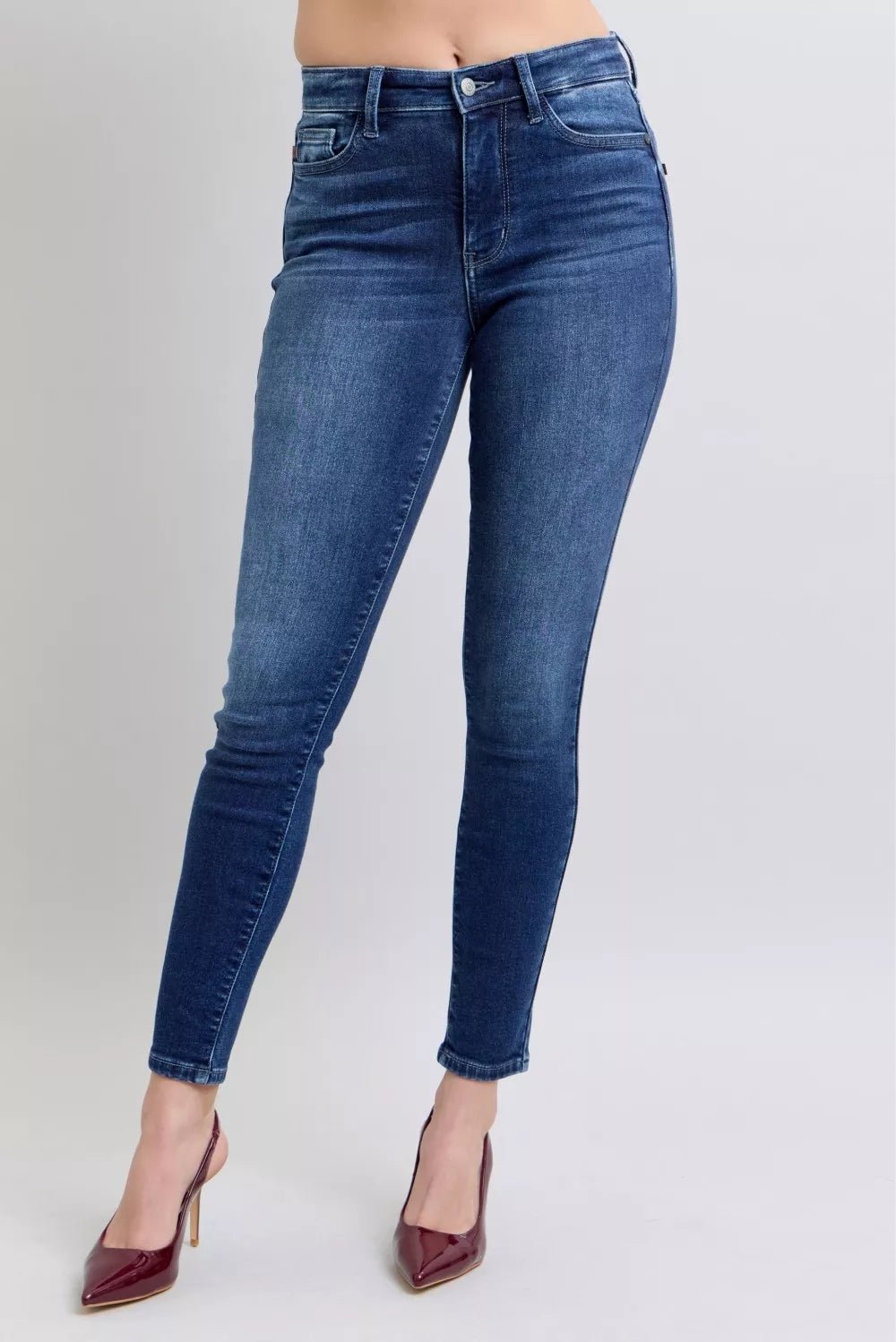 Judy Blue Full Size Washed Thermal Skinny Jeans Plus Size - Seedandsoulful