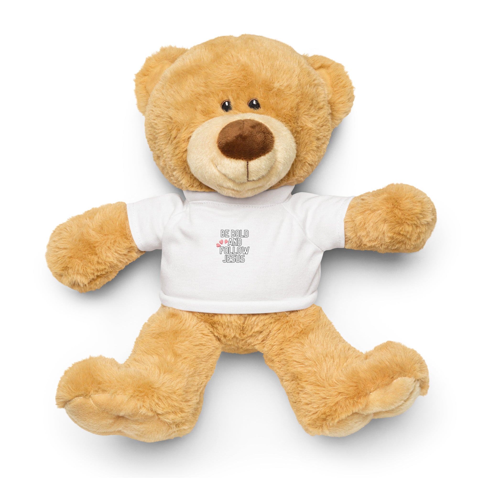 Seedandsoulful Teddy Bear with Custom T-Shirt | Faith - Inspired Plush Gift - Seedandsoulful