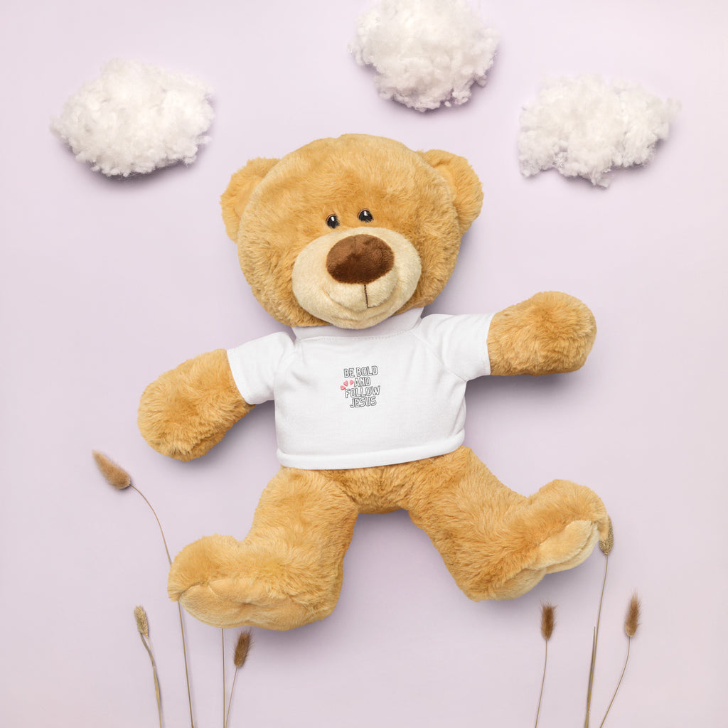 Seedandsoulful Teddy Bear with Custom T-Shirt | Faith - Inspired Plush Gift - Seedandsoulful