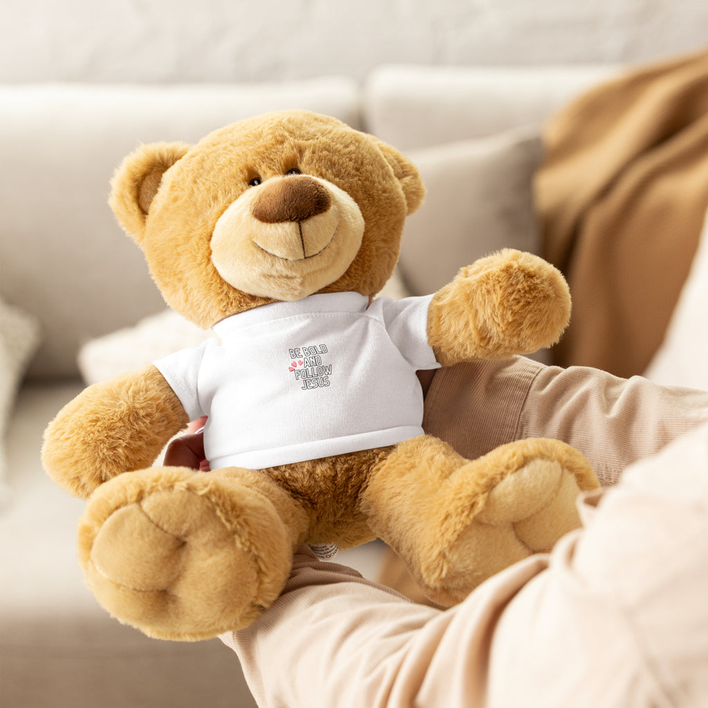 Seedandsoulful Teddy Bear with Custom T-Shirt | Faith - Inspired Plush Gift - Seedandsoulful