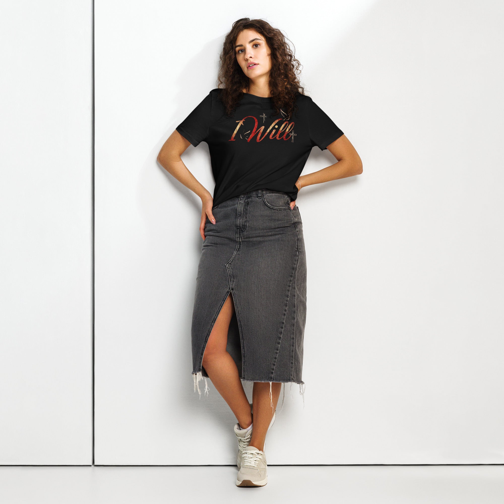 Women’s organic ribbed neck t-shirt I Will - Seedandsoulful