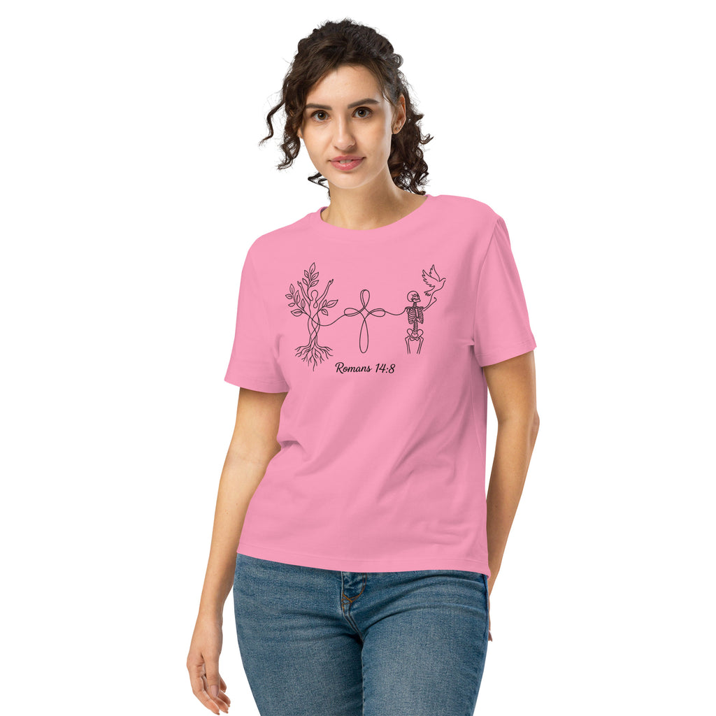 Women’s organic ribbed neck Romans 14:8 t-shirt - Seedandsoulful