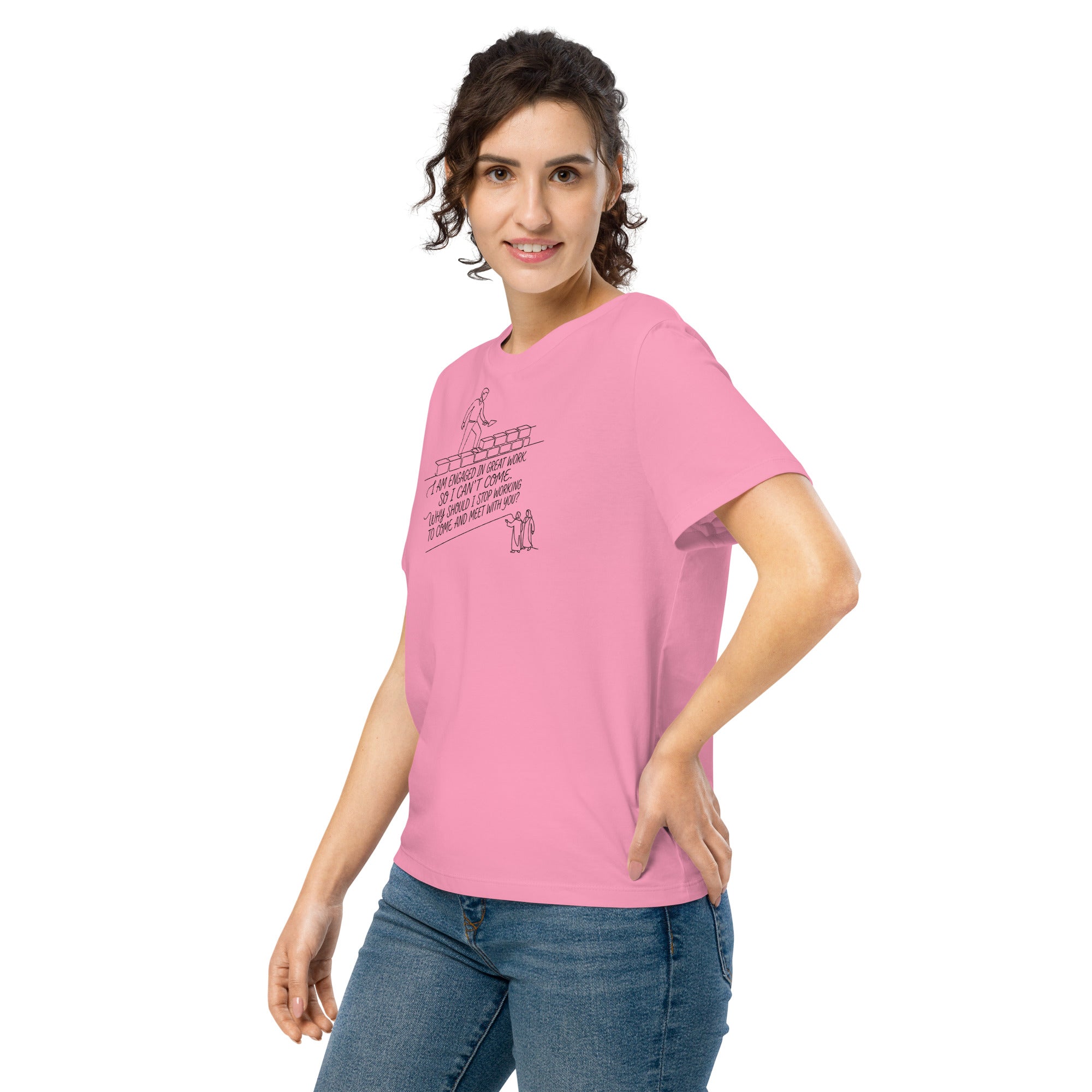 Nehemiah 6:3 Women’s organic ribbed neck t-shirt - Seedandsoulful