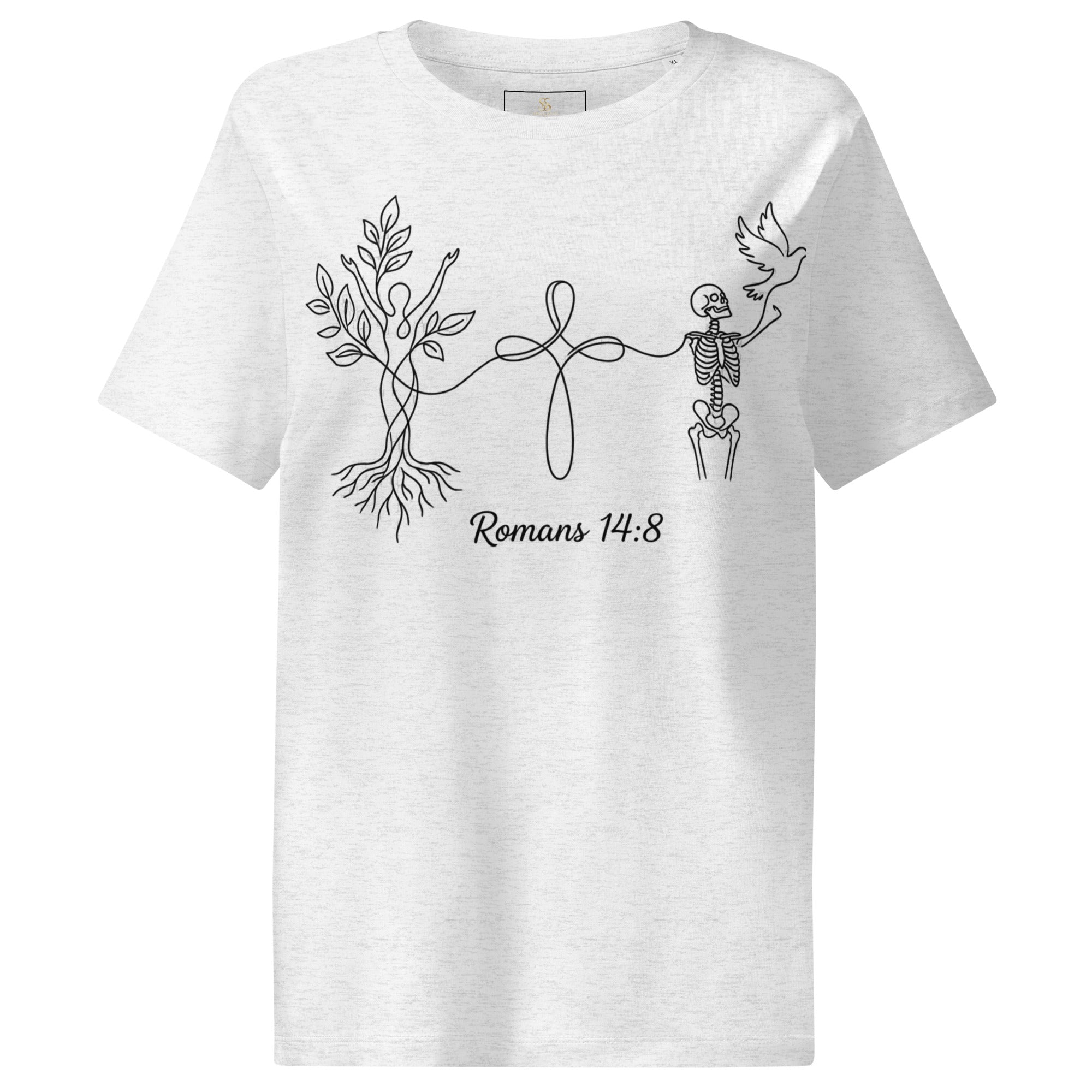 Women’s organic ribbed neck Romans 14:8 t-shirt - Seedandsoulful