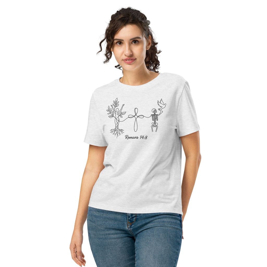 Women’s organic ribbed neck Romans 14:8 t-shirt - Seedandsoulful