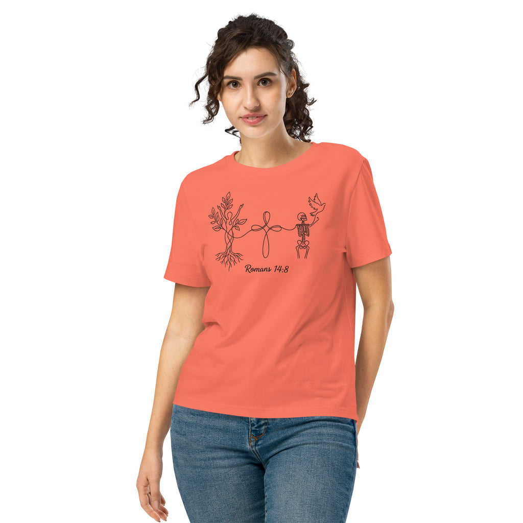 Women’s organic ribbed neck Romans 14:8 t-shirt - Seedandsoulful