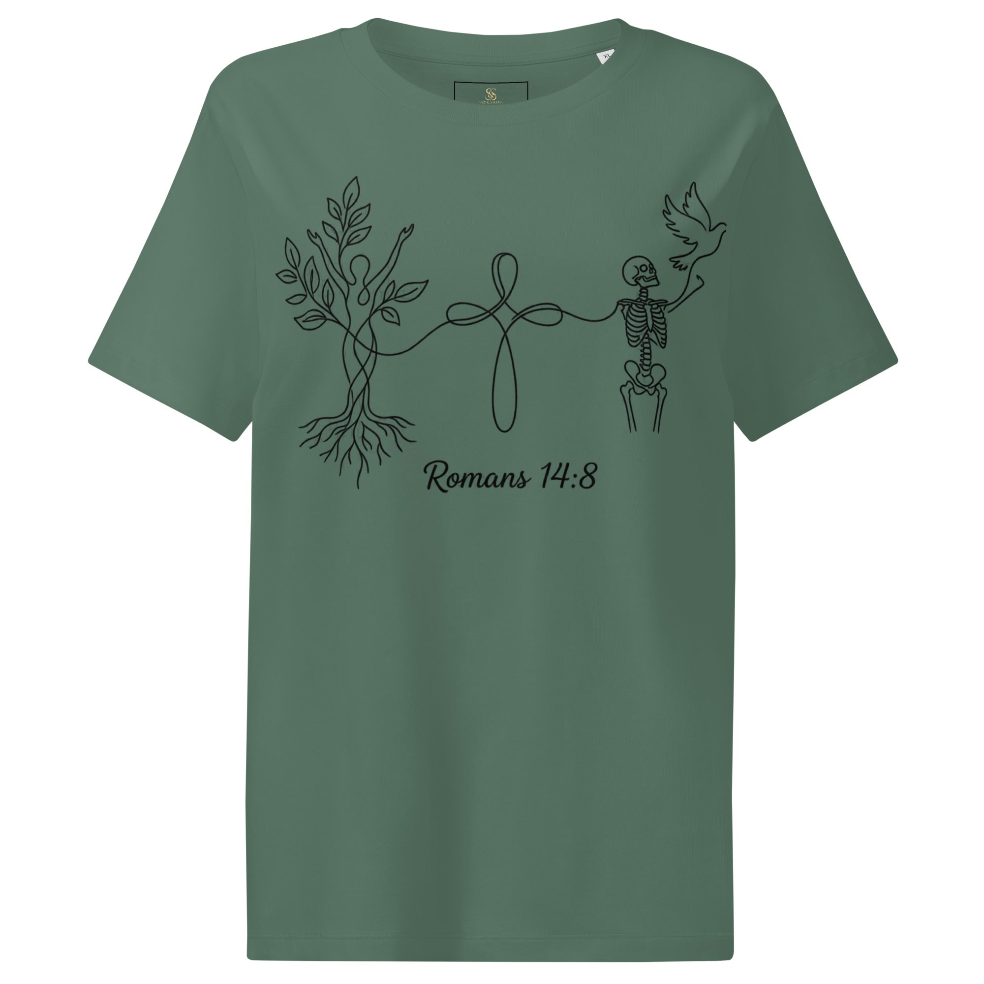 Women’s organic ribbed neck Romans 14:8 t-shirt - Seedandsoulful