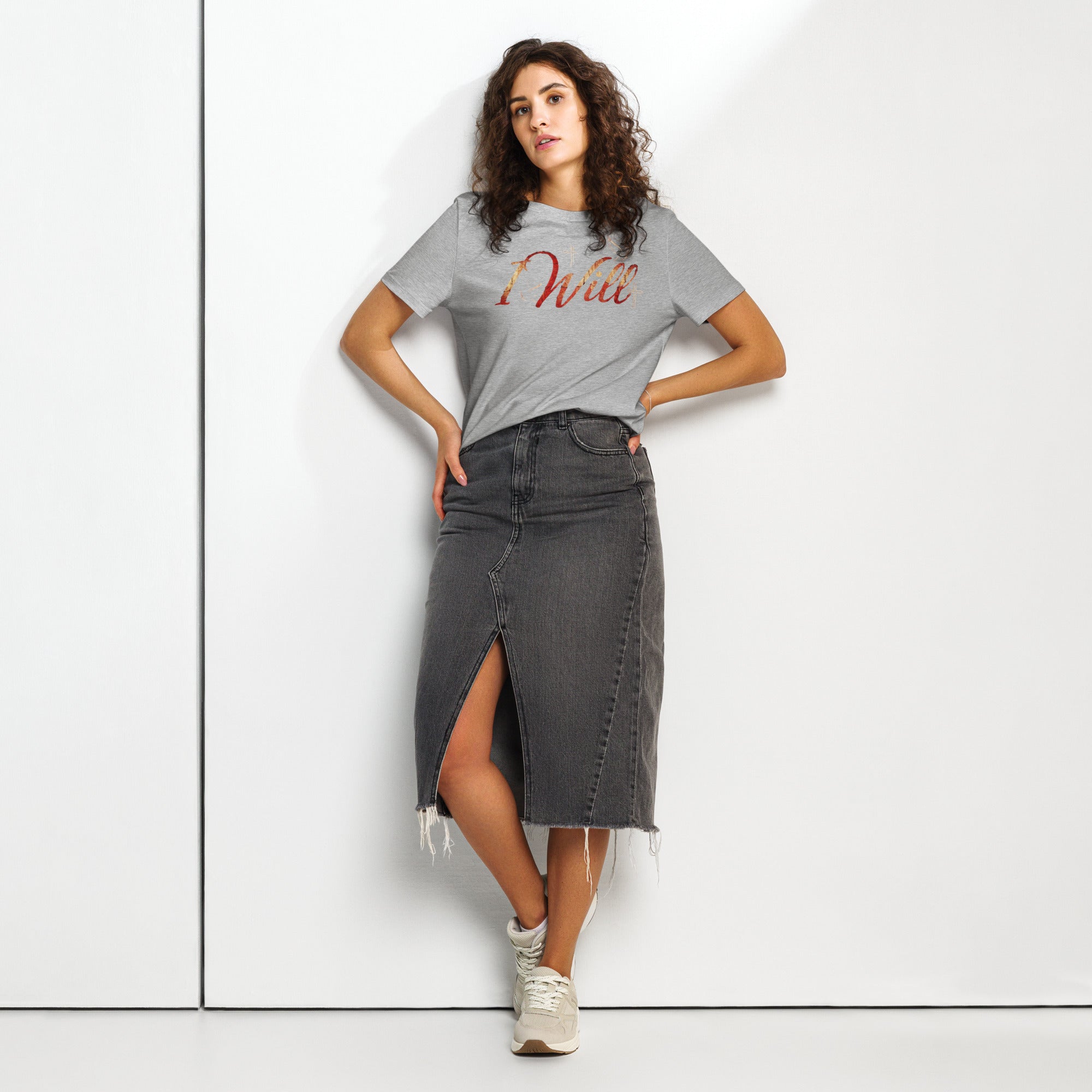 Women’s organic ribbed neck t-shirt I Will - Seedandsoulful