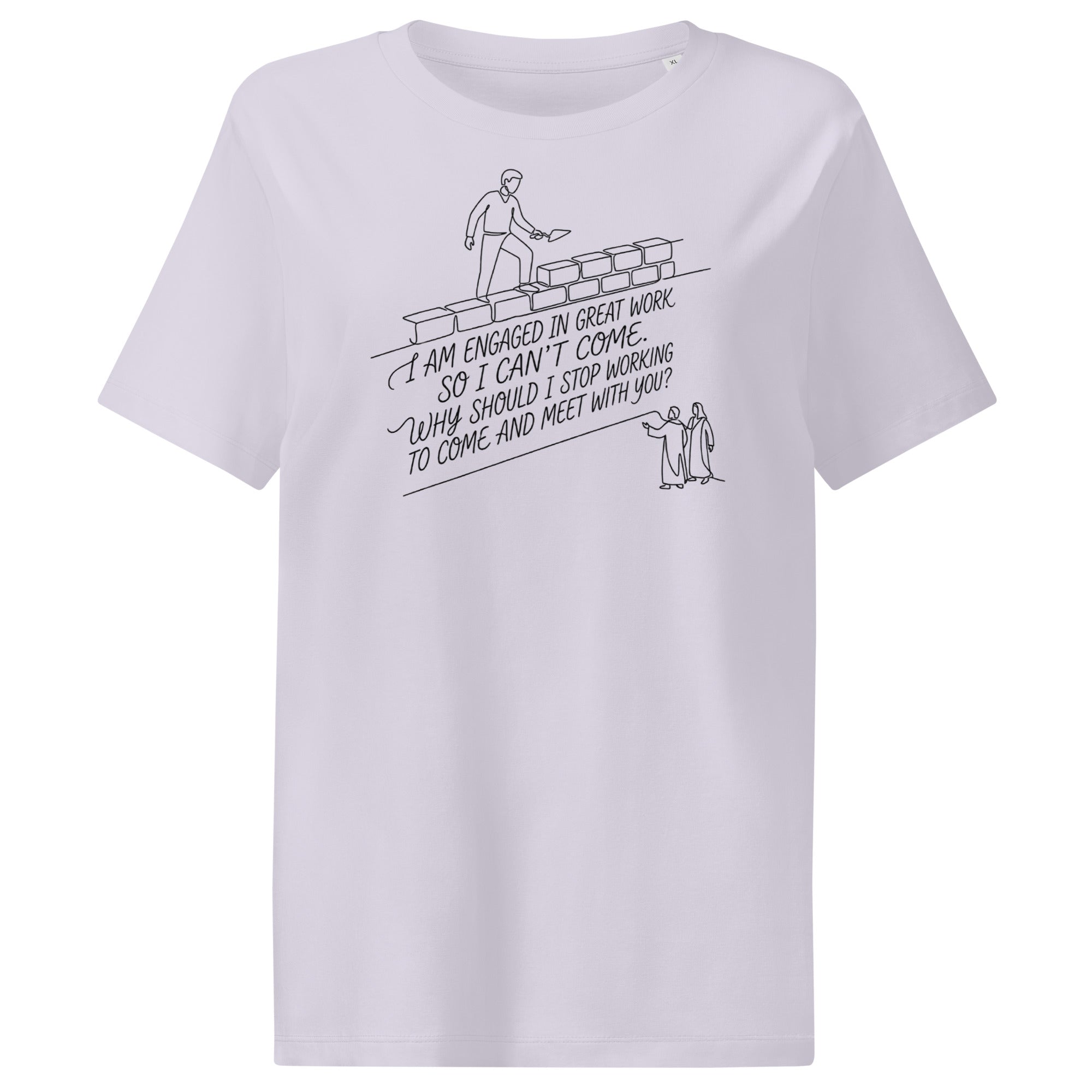 Nehemiah 6:3 Women’s organic ribbed neck t-shirt - Seedandsoulful