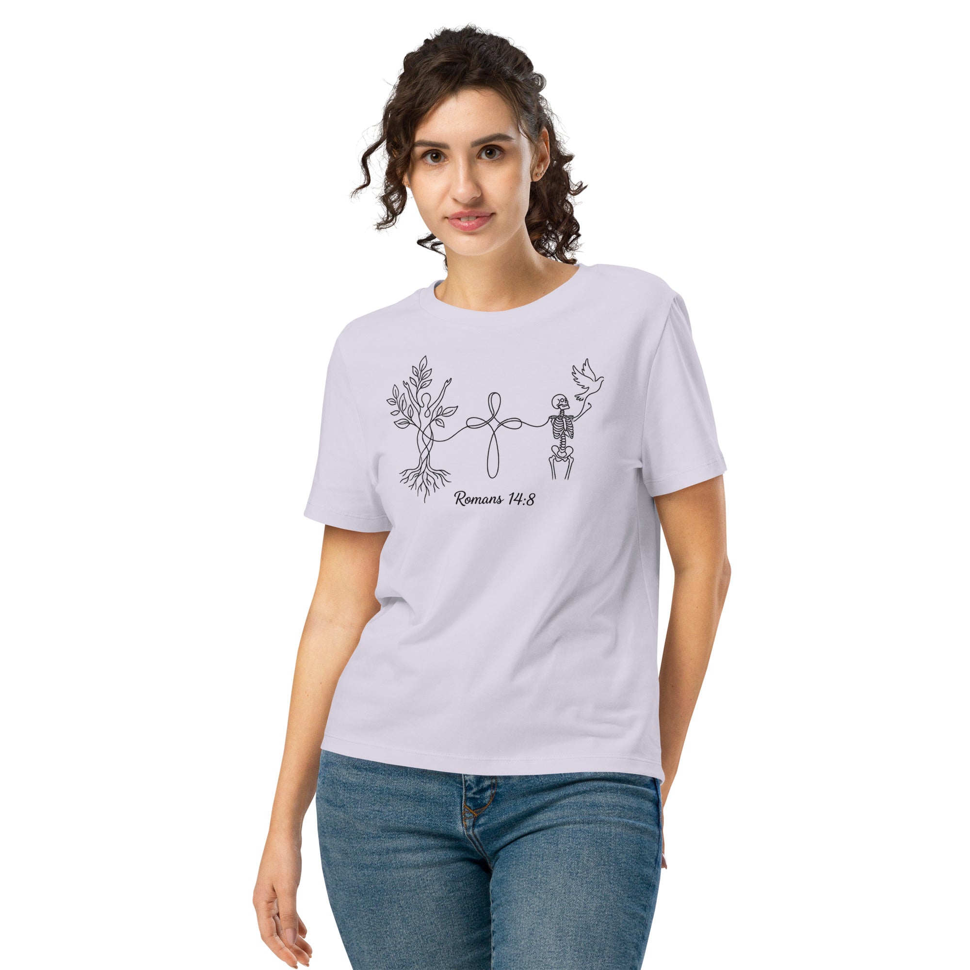 Women’s organic ribbed neck Romans 14:8 t-shirt - Seedandsoulful