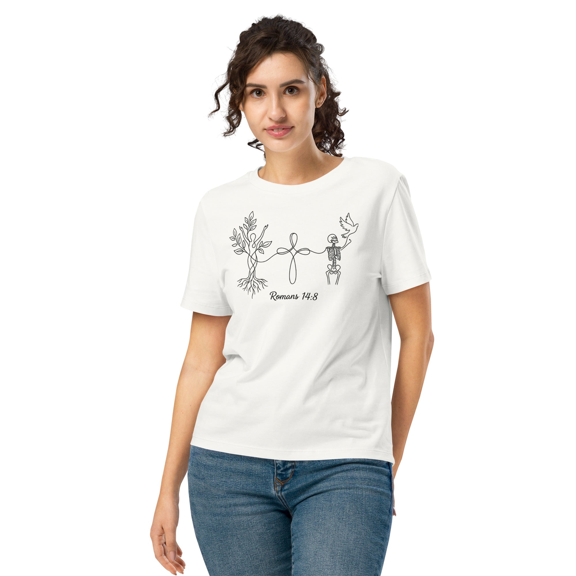 Women’s organic ribbed neck Romans 14:8 t-shirt - Seedandsoulful